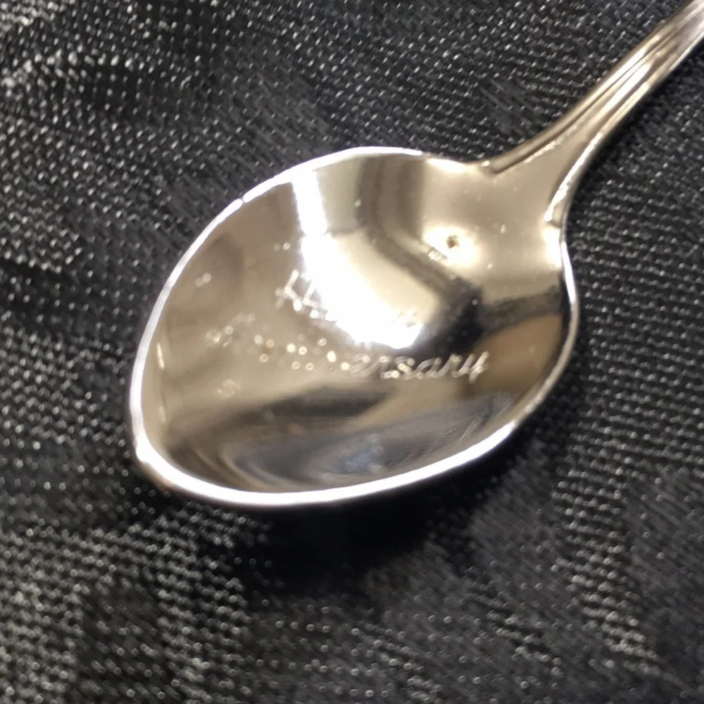 Vintage 25th Silver Anniversary Glass Sugar Bowl with Spoon Silver Rim Crest